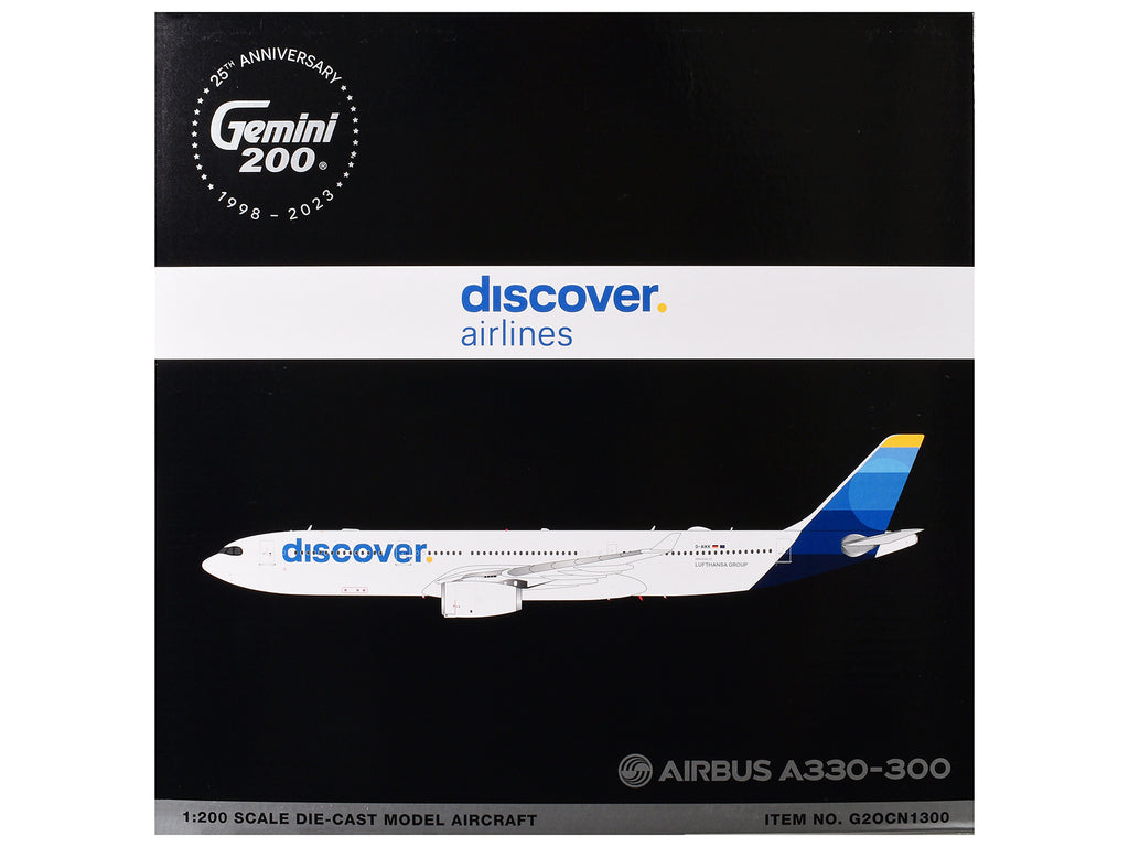 Airbus A330-300 Commercial Aircraft 'Discover Airlines' (D-AIKK) White with Blue Tail 'Gemini 200' Series 1/200 Diecast Model Airplane by GeminiJets