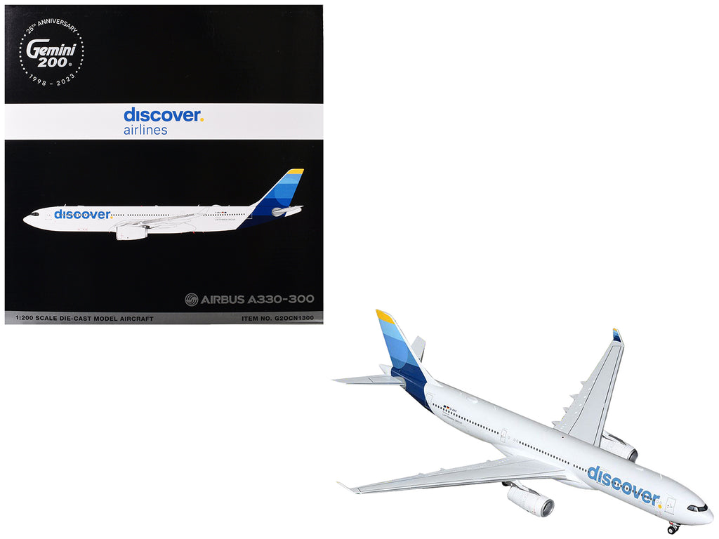 Airbus A330-300 Commercial Aircraft 'Discover Airlines' (D-AIKK) White with Blue Tail 'Gemini 200' Series 1/200 Diecast Model Airplane by GeminiJets