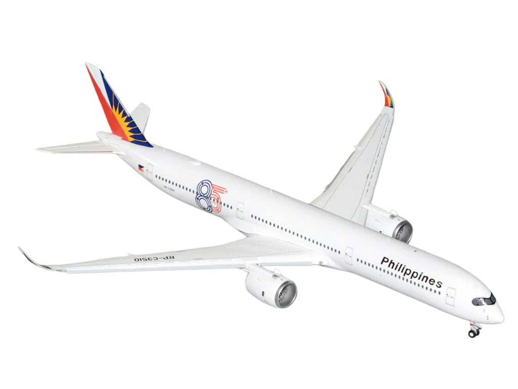 Airbus A350-1000 Commercial Aircraft with Flaps Down 'Philippine Airlines' (RP-C3510) White with Tail Graphics 'Gemini 200' 1/200 Diecast Model Airplane by GeminiJets