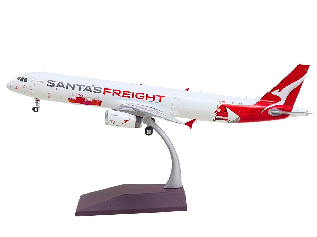 Airbus A321P2F Commercial Aircraft 'Qantas Freight - Santa’s Freight' (VH-XF4) White with Graphics and Red Tail 'Gemini 200' Series 1/200 Diecast Model by GeminiJets