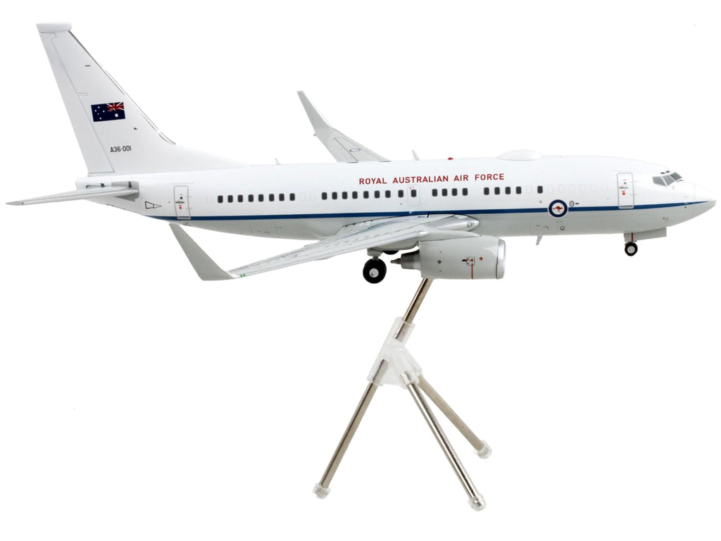 Boeing 737-700 Transport Aircraft 'Royal Australian Air Force - A36-001' White and Gray 'Gemini 200' Series 1/200 Diecast Model Airplane by GeminiJets