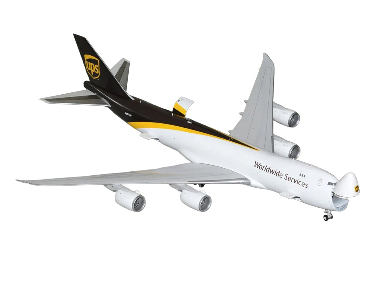 Boeing 747-8F Commercial Aircraft 'UPS Worldwide Services' (N607UP) White with Brown Tail 'Gemini 200 - Interactive Series' Series 1/200 Diecast Model by GeminiJets