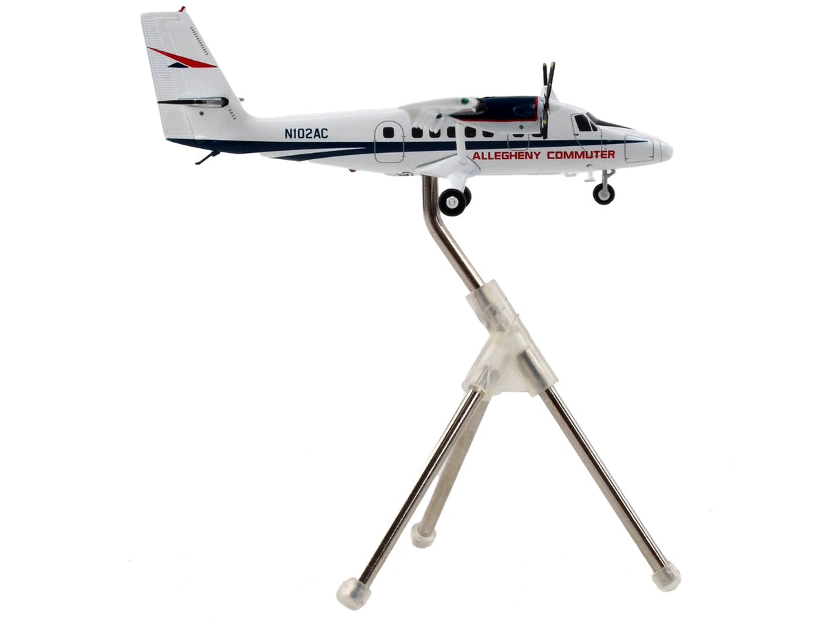 De Havilland DHC-6-300 Commercial Aircraft 'Allegheny Airlines' White with Blue Stripes 'Gemini 200' Series 1/200 Diecast Model Airplane by GeminiJets