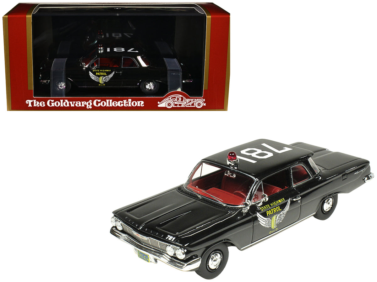 1961 Chevrolet Biscayne 'Ohio State Highway Patrol' Black with Red Interior Limited Edition to 150 pieces Worldwide 1/43 Model Car by Goldvarg Collection