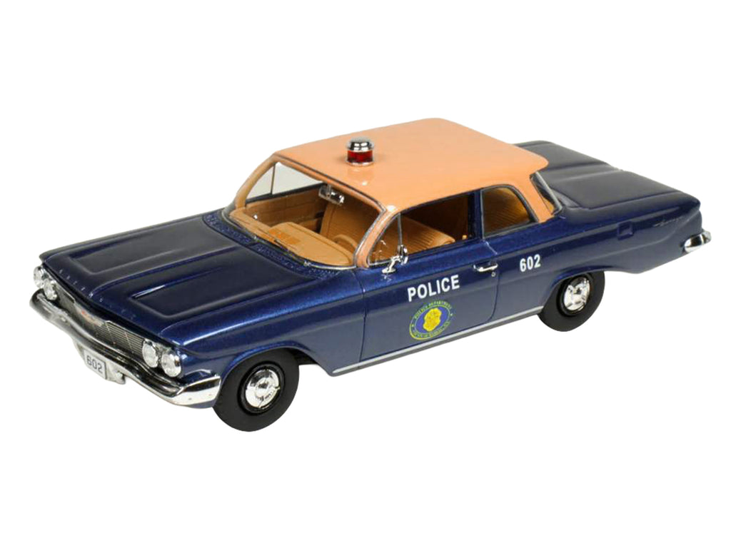 1961 Chevrolet Biscayne 'Nassau County Police Department' Blue Metallic with Beige Top Limited Edition to 150 pieces Worldwide 1/43 Model Car by Goldvarg Collection