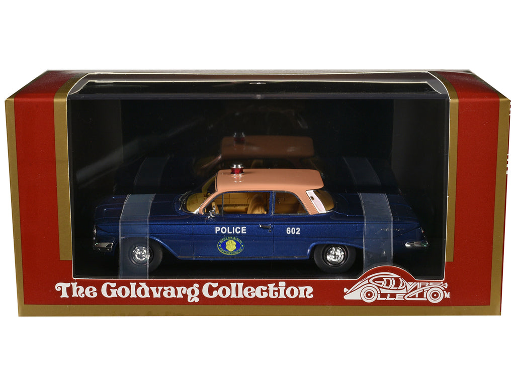 1961 Chevrolet Biscayne 'Nassau County Police Department' Blue Metallic with Beige Top Limited Edition to 150 pieces Worldwide 1/43 Model Car by Goldvarg Collection