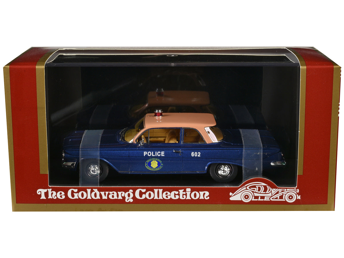 1961 Chevrolet Biscayne 'Nassau County Police Department' Blue Metallic with Beige Top Limited Edition to 150 pieces Worldwide 1/43 Model Car by Goldvarg Collection
