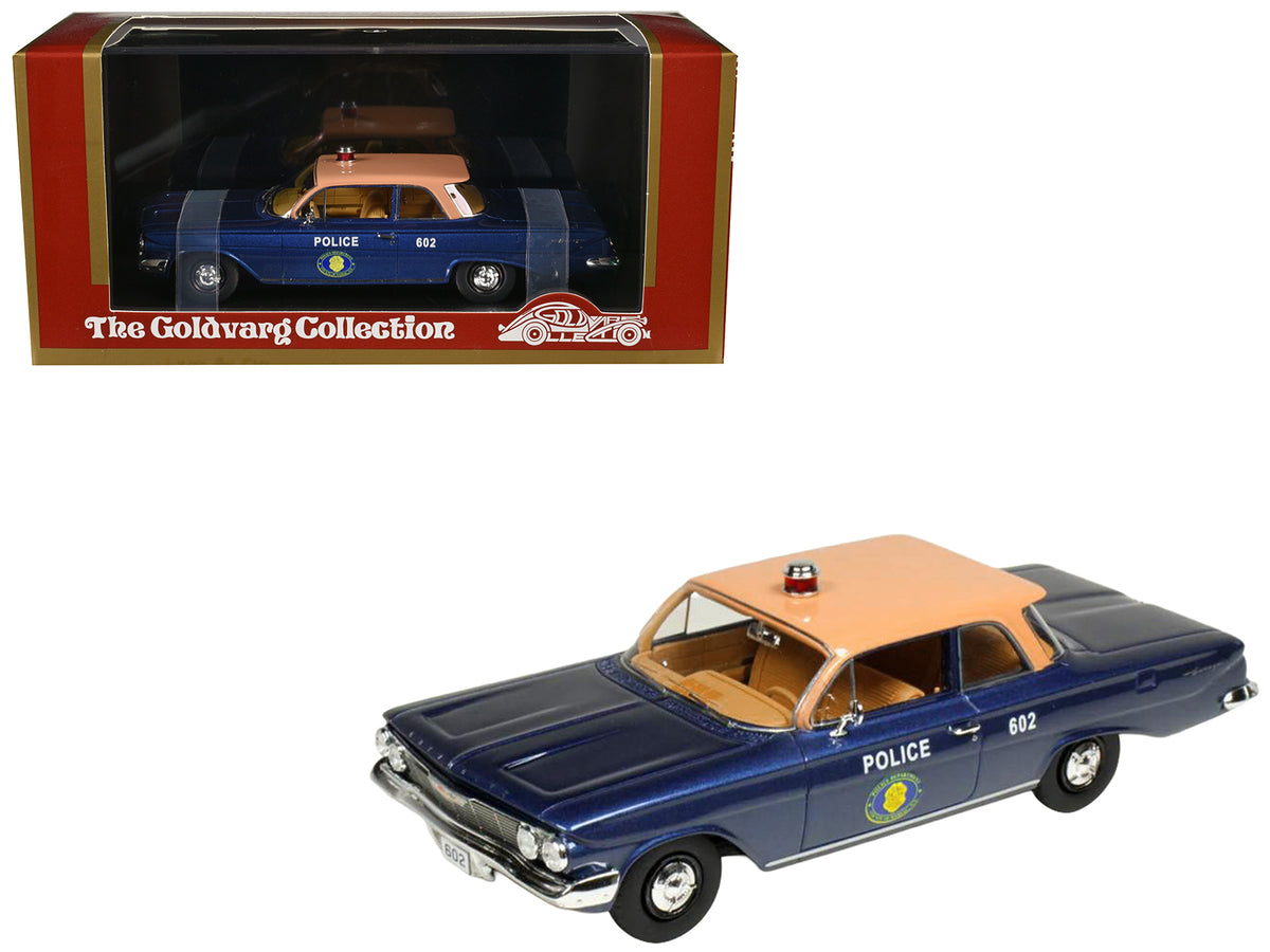 1961 Chevrolet Biscayne 'Nassau County Police Department' Blue Metallic with Beige Top Limited Edition to 150 pieces Worldwide 1/43 Model Car by Goldvarg Collection