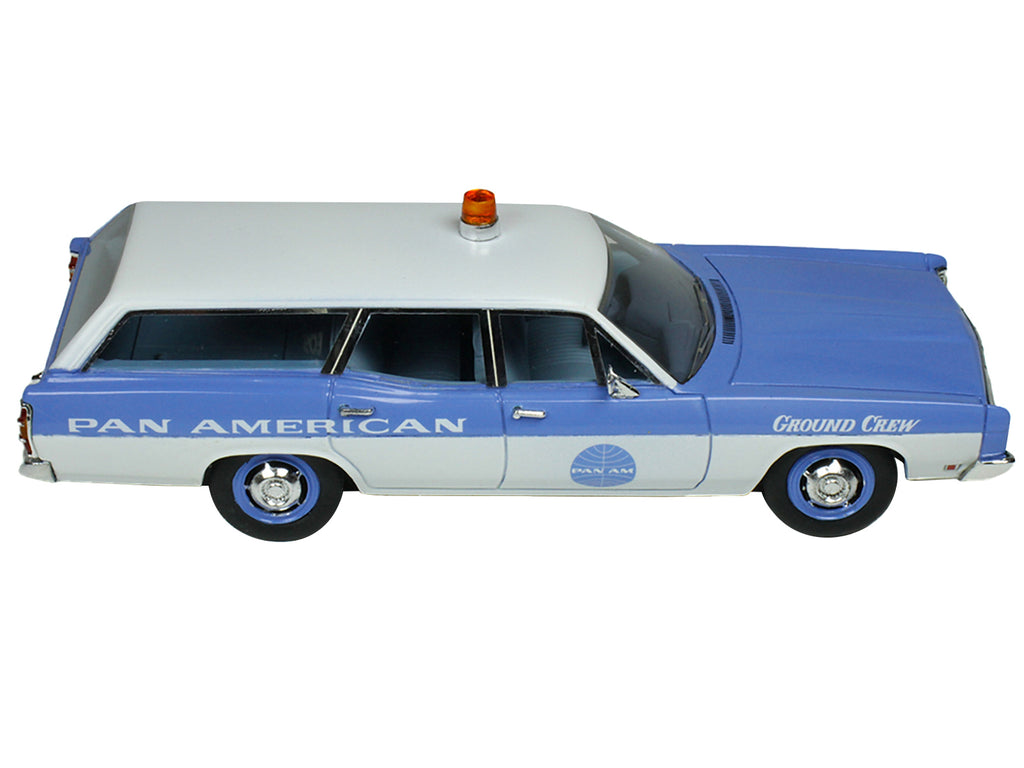 1970 Ford Galaxie Station Wagon Blue and White with Blue Interior 'Pan-American Airlines Ground Crew' Limited Edition to 180 pieces Worldwide 1/43 Model Car by Goldvarg Collection