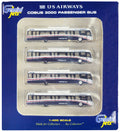 Cobus 3000 Passenger Bus White and Blue 'US Airways Shuttle Bus' 4 Piece Set 1/400 Diecast Models by GeminiJets