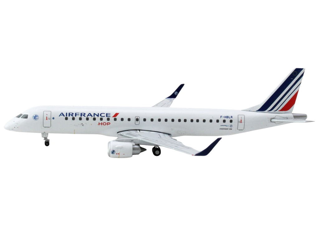Embraer ERJ-190 Commercial Aircraft 'Air France Hop' (F-HBLR) White with Striped Tail 1/400 Diecast Model Airplane by GeminiJets