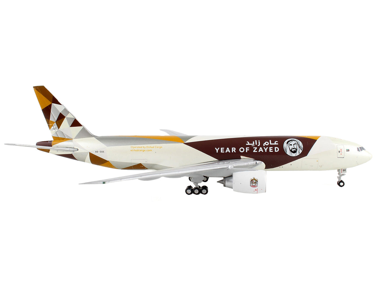 Boeing 777F Commercial Aircraft 'Etihad Cargo - Year of Zayed' White with Graphics 1/400 Diecast Model Airplane by GeminiJets