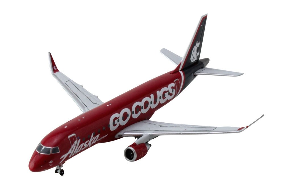 Embraer ERJ-175 Commercial Aircraft 'Alaska Airlines/Horizon - Washington State Cougars' (N661QX) Red with Gray Tail 1/400 Diecast Model Airplane by GeminiJets