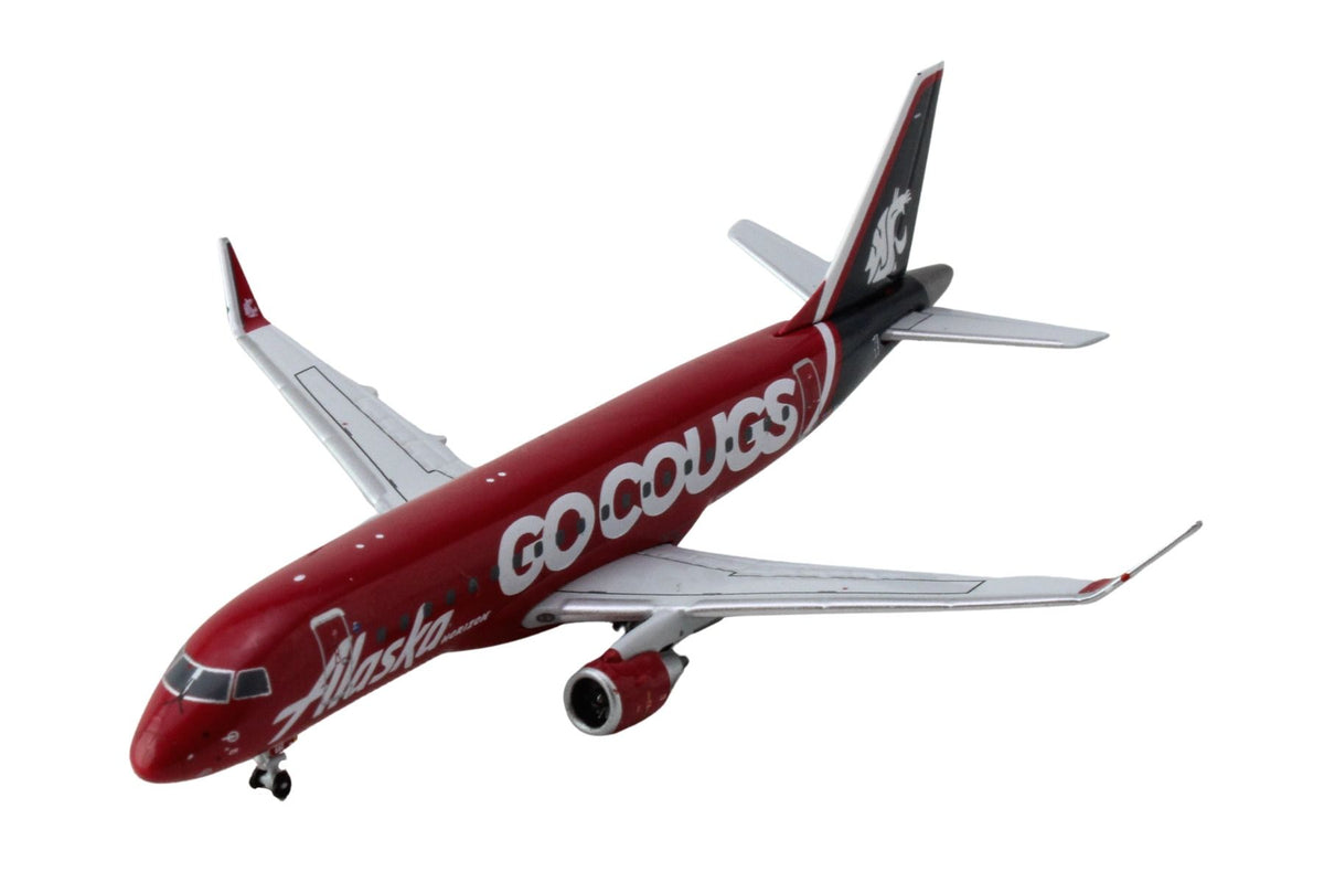 Embraer ERJ-175 Commercial Aircraft 'Alaska Airlines/Horizon - Washington State Cougars' (N661QX) Red with Gray Tail 1/400 Diecast Model Airplane by GeminiJets