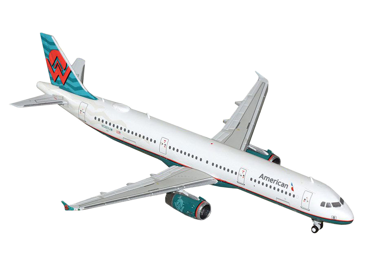 Airbus A321 Commercial Aircraft 'American Airlines - America West Heritage Jet' (N580UW) White with Tail Graphics 1/400 Diecast Model Airplane by GeminiJets
