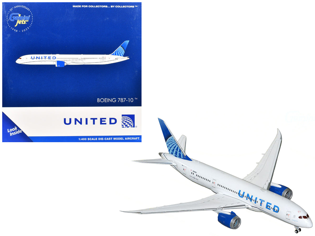 Boeing 787-8 Commercial Aircraft 'United Airlines' (N26902) White with Blue Tail 1/400 Diecast Model Airplane by GeminiJets
