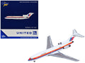 Boeing 727-100 Commercial Aircraft 'United Airlines - Saul Bass Livery' (N7001U) White with Stripes 1/400 Diecast Model by GeminiJets