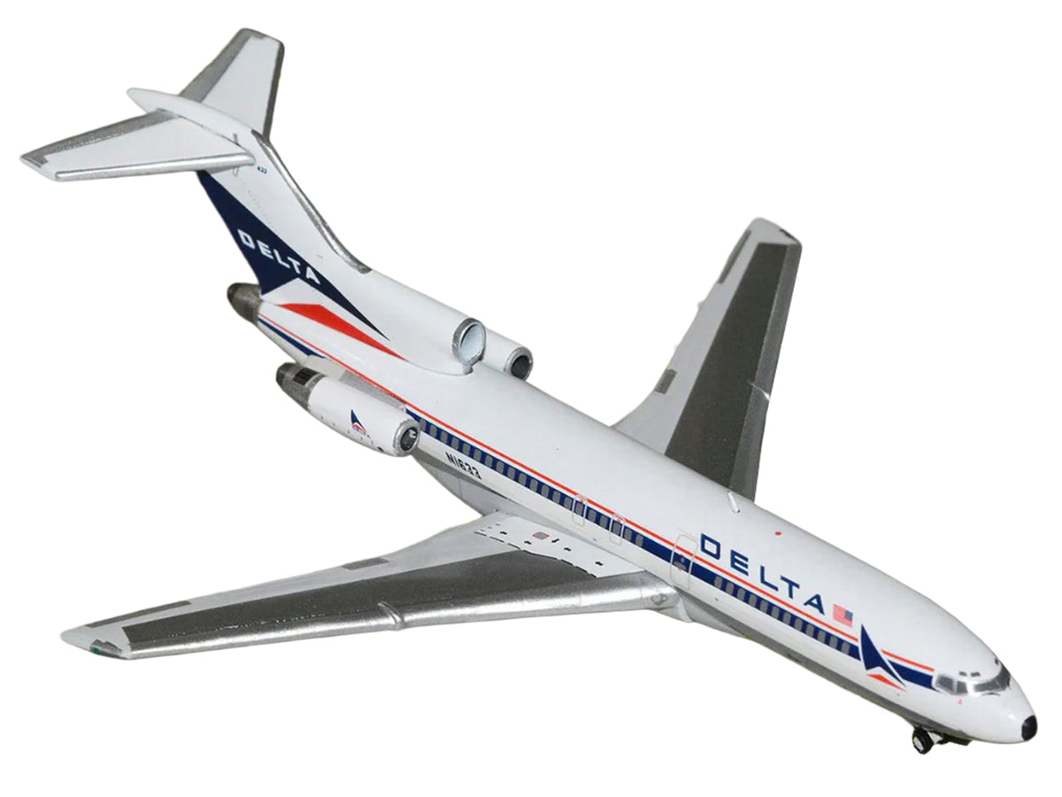 Boeing 727-100 Commercial Aircraft 'Delta Air Lines' (N1633) White with Red and Blue Stripes 1/400 Diecast Model by GeminiJets