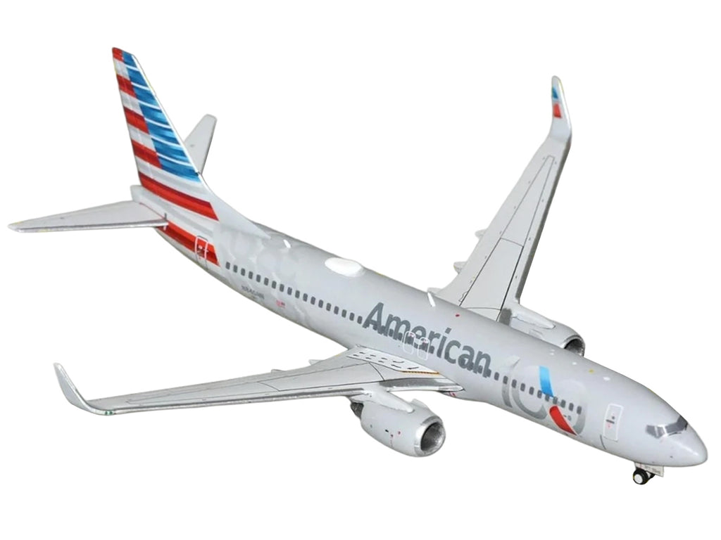 Boeing 737-800 Commercial Aircraft 'American Airlines 100th Anniversary 2026' (N840NN) Gray with Tail Stripes 1/400 Diecast Model Airplane by GeminiJets