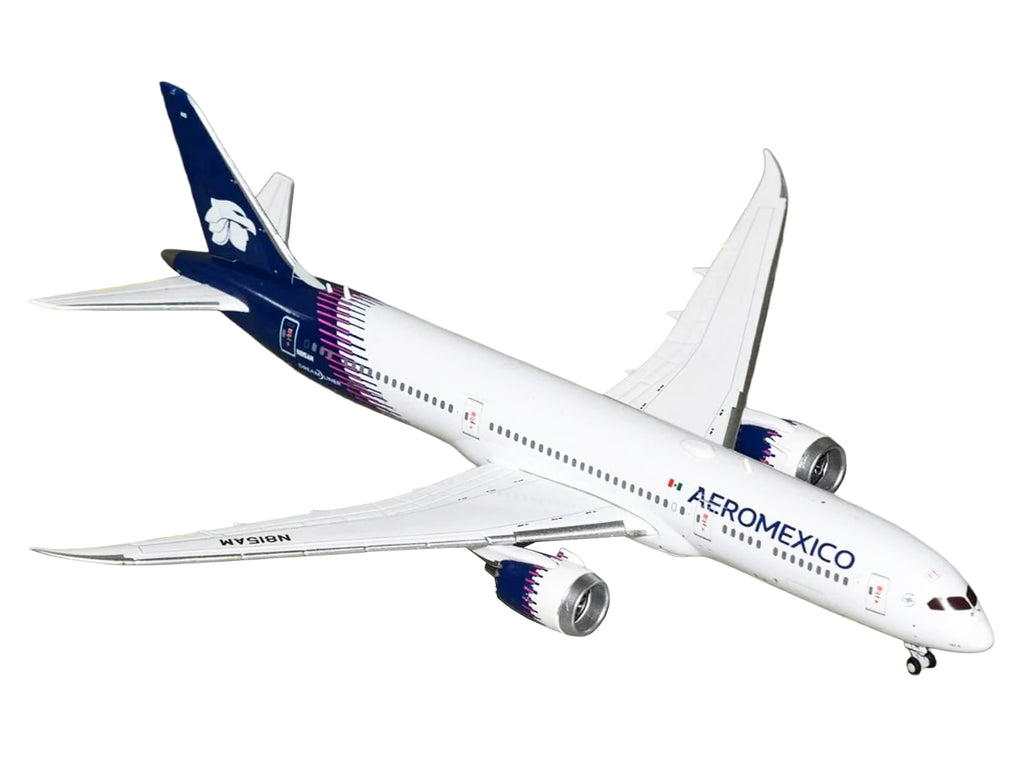 Boeing 787-9 Commercial Aircraft 'Aeromexico' (N815AM) White with Blue Tail 1/400 Diecast Model Airplane by GeminiJets