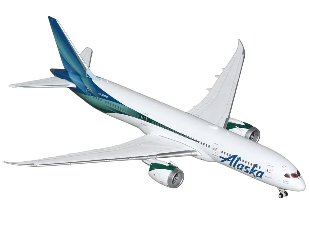 Boeing 787-9 Commercial Aircraft 'Alaska Airlines' (N784HA) White with Blue and Green Tail 1/400 Diecast Model by GeminiJets