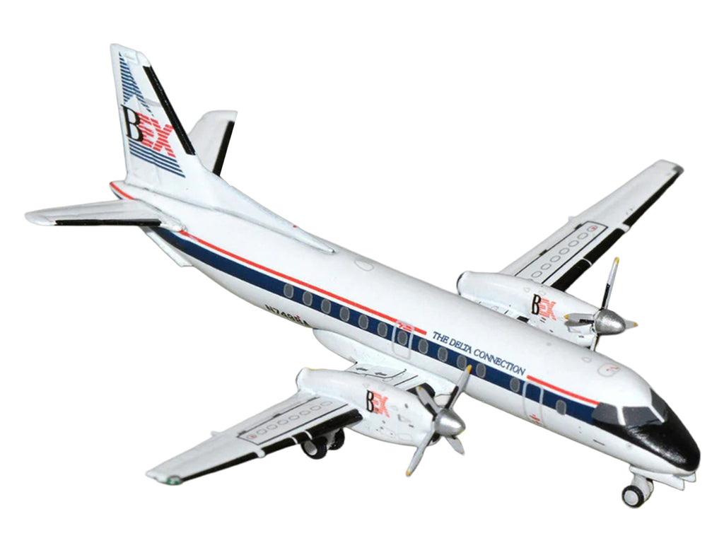 Saab 340A Commercial Aircraft 'Business Express Airlines - The Delta Connection' (N749BA) White with Blue and Red Stripes 1/400 Diecast Model by GeminiJets