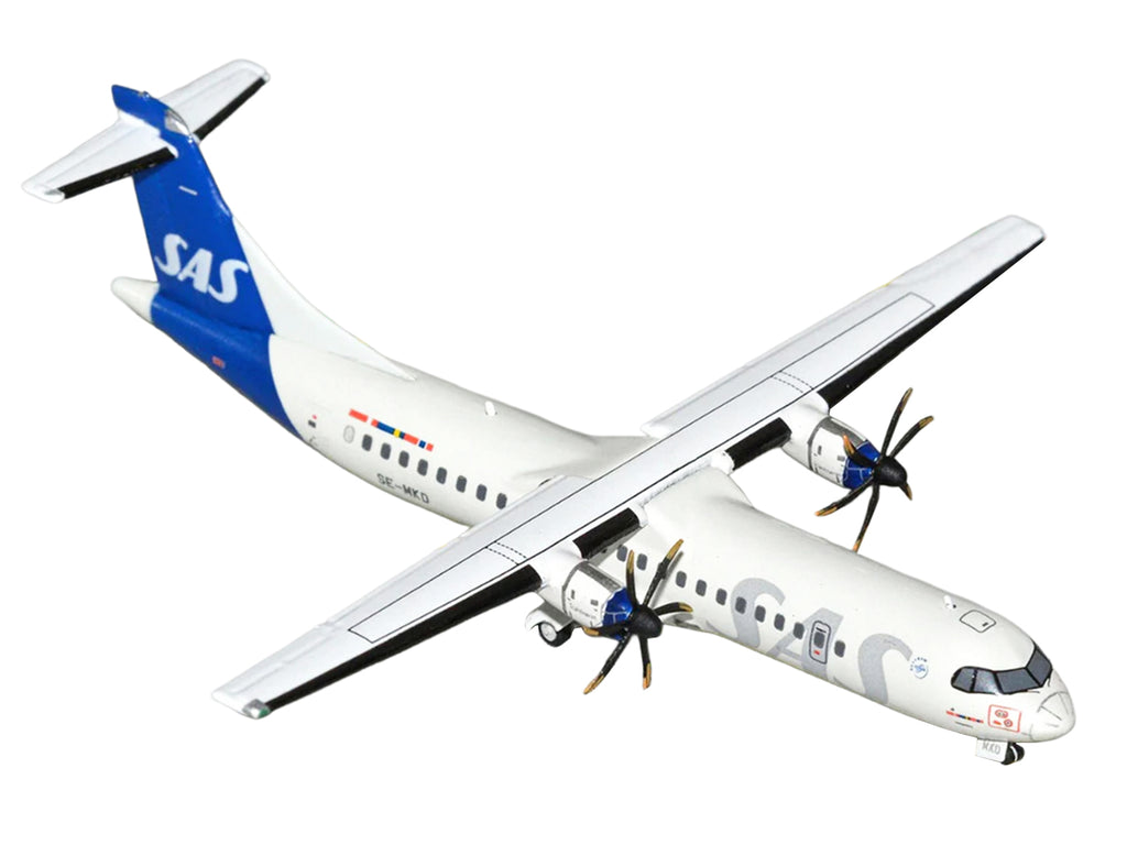 ATR 72-600 Commercial Aircraft 'Scandinavian Airlines' (SE-MKD) White with Blue Tail 1/400 Diecast Model by GeminiJets