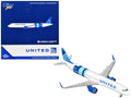 Airbus A321neo Commercial Aircraft 'United Airlines Coastliner' (N94750) White with Blue Stripes and Tail 1/400 Diecast Model Airplane by GeminiJets