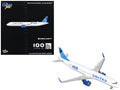 Airbus A321neo Commercial Aircraft 'United Airlines 100 Years' (N44550) White with Blue Tail 1/400 Diecast Model Airplane by GeminiJets
