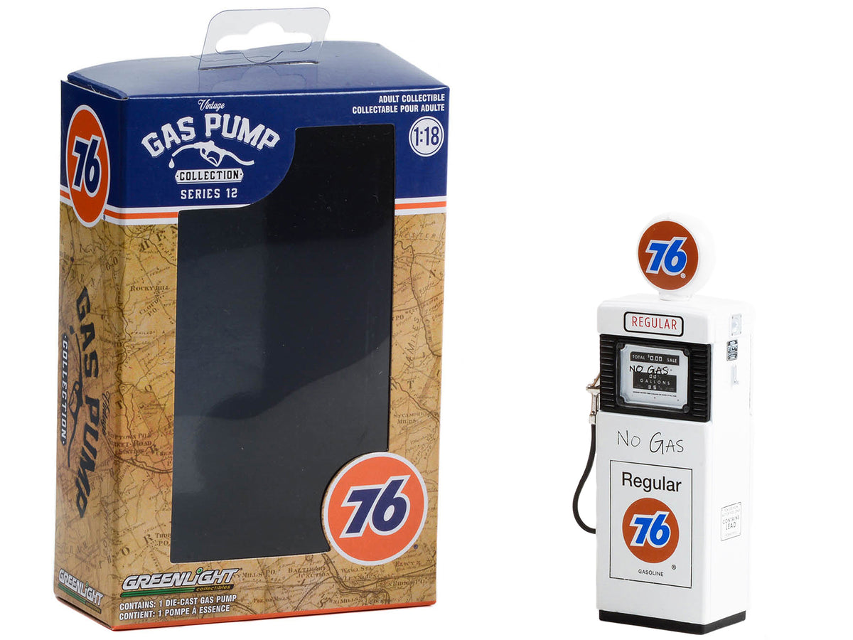 1951 Wayne 505 Gas Pump 'Union 76 Regular Gasoline' 'No Gas' White 'Vintage Gas Pumps' Series 12 1/18 Diecast Model by Greenlight