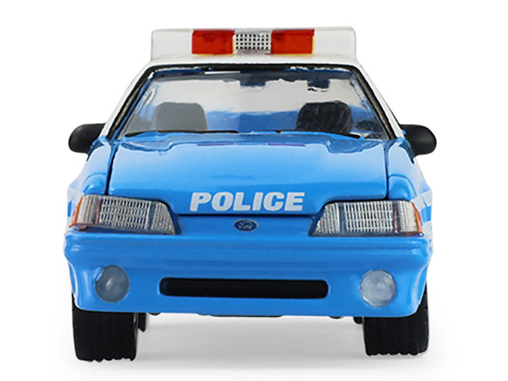 1987 Ford Mustang 'New York City Police Department (NYPD)' Blue with White Top 'Hobby Exclusive' Series 1/64 Diecast Model Car by Greenlight