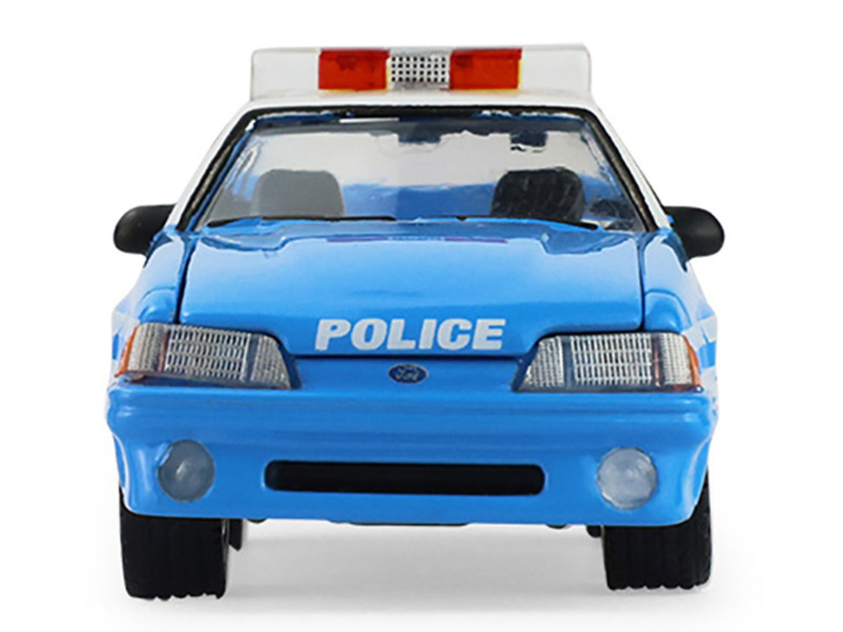 1987 Ford Mustang 'New York City Police Department (NYPD)' Blue with White Top 'Hobby Exclusive' Series 1/64 Diecast Model Car by Greenlight