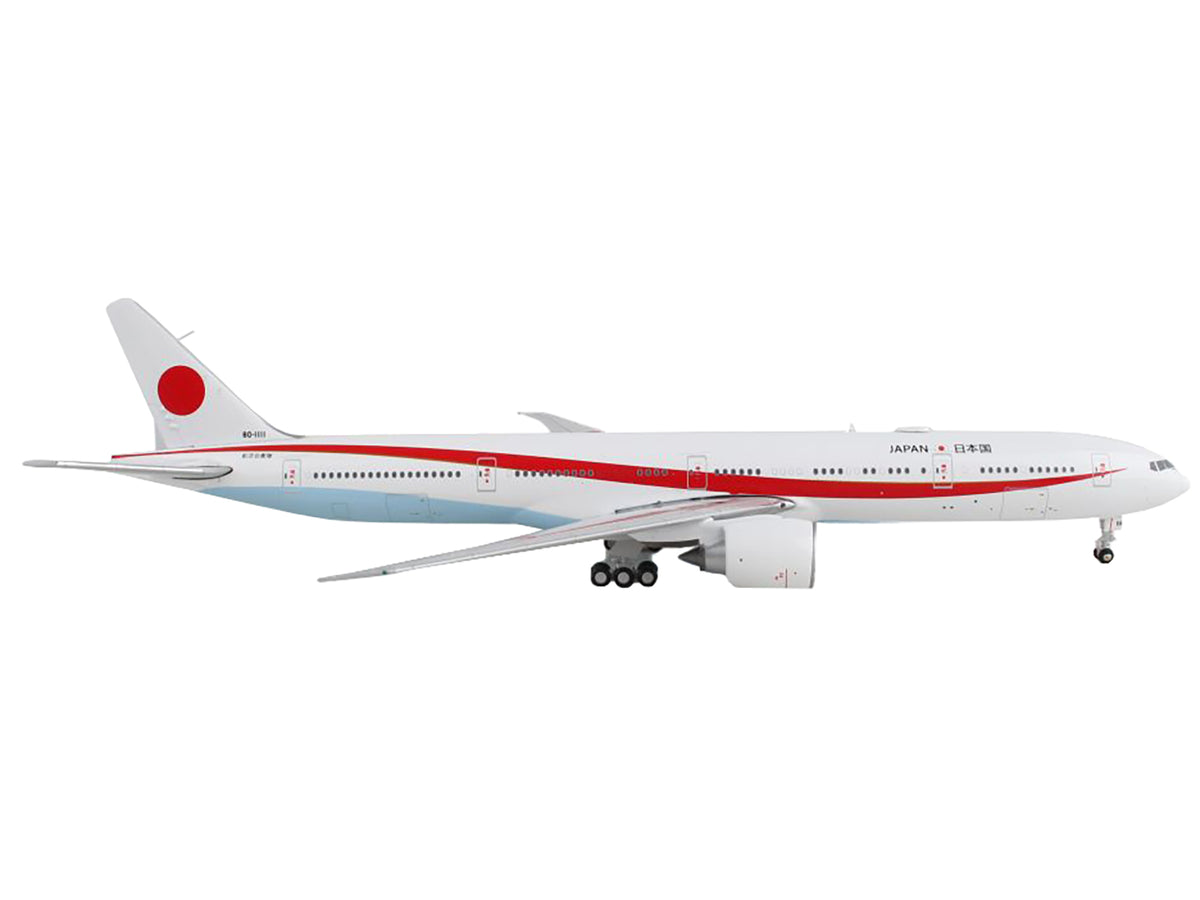 Boeing 777-300ER Commercial Aircraft 'Japan Air Self-Defense Force' White with Red Stripes 'Gemini Macs' Series 1/400 Diecast Model Airplane by GeminiJets