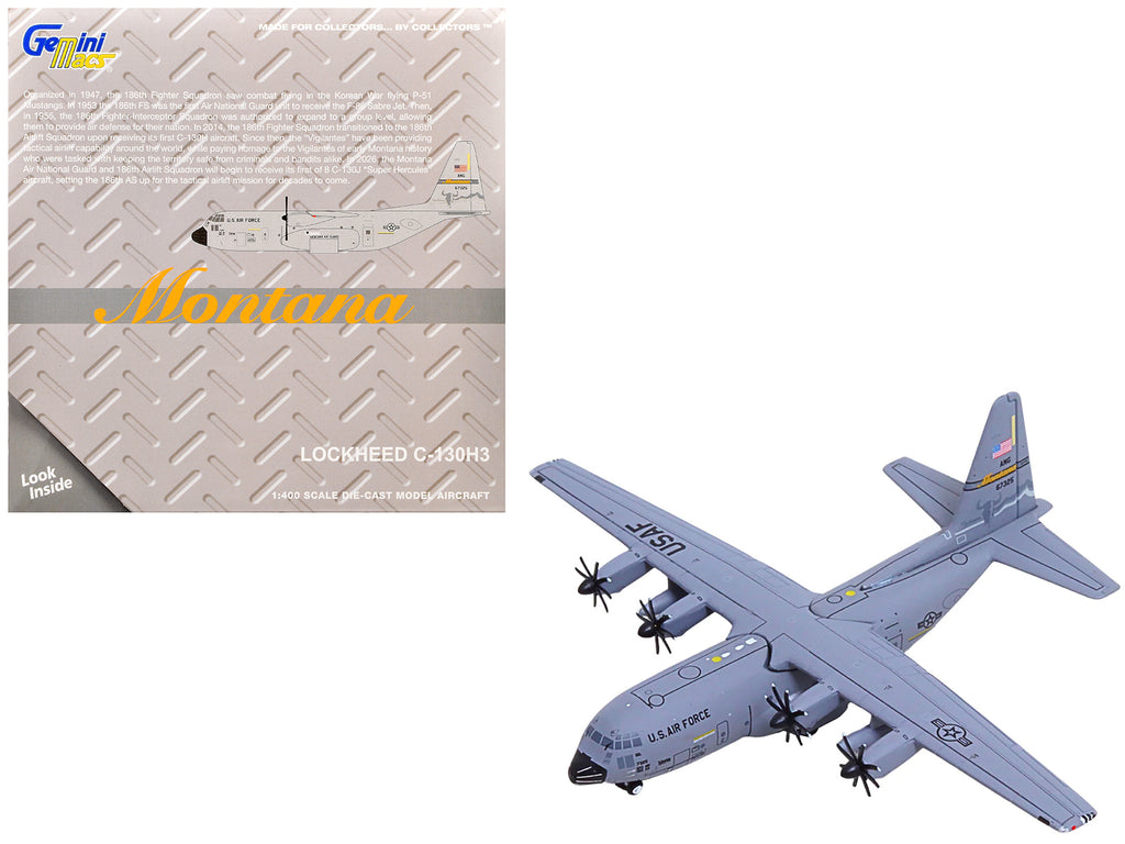 Lockheed C-130H3 Hercules Transport Aircraft '96-7325 120th Airlift Wing Montana Air National Guard' United States Air Force 'Gemini Macs' Series 1/400 Diecast Model Airplane by GeminiJets