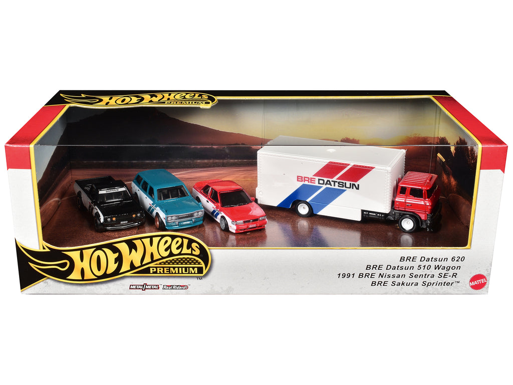 'BRE' Set of 4 pieces Series Hot Wheels 'Premium' 2024 Series U Diecast Model Cars by Hot Wheels