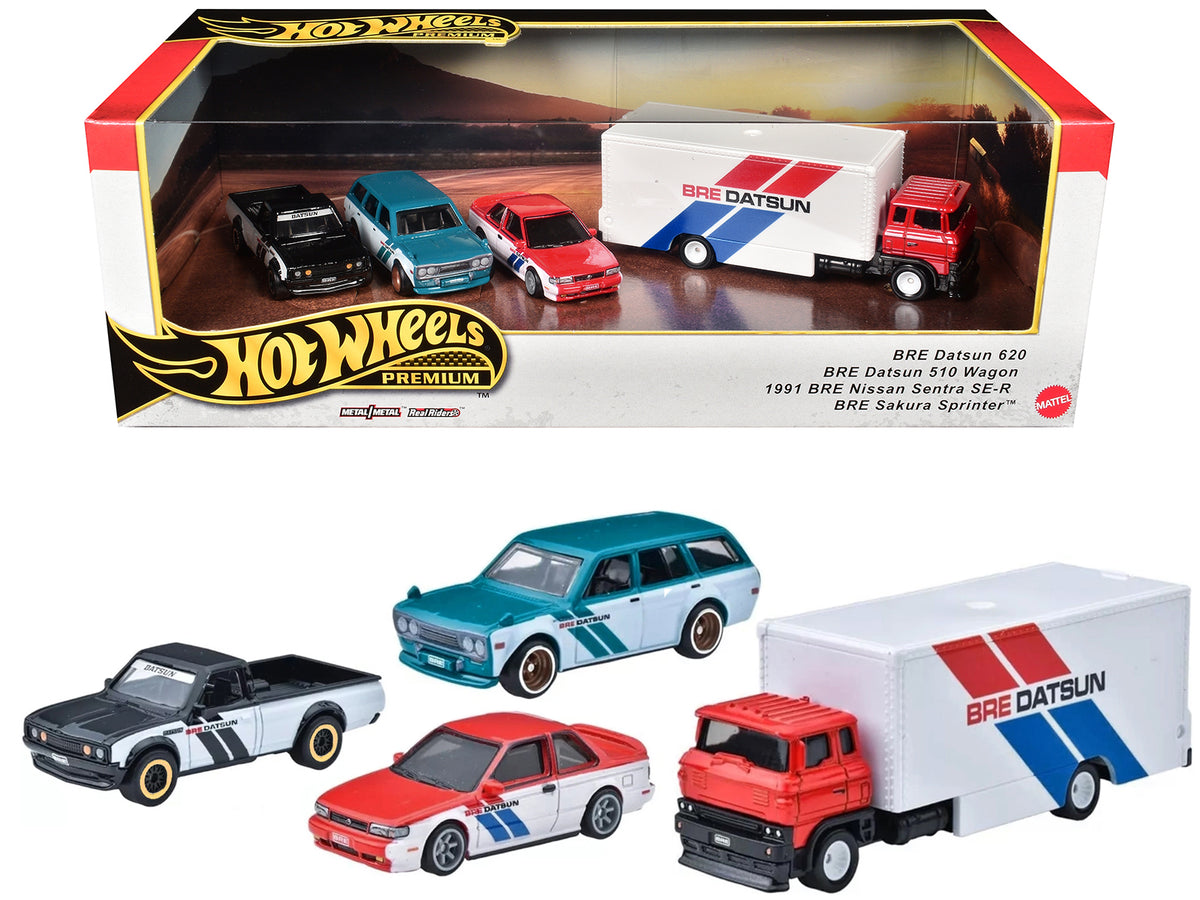'BRE' Set of 4 pieces Series Hot Wheels 'Premium' 2024 Series U Diecast Model Cars by Hot Wheels