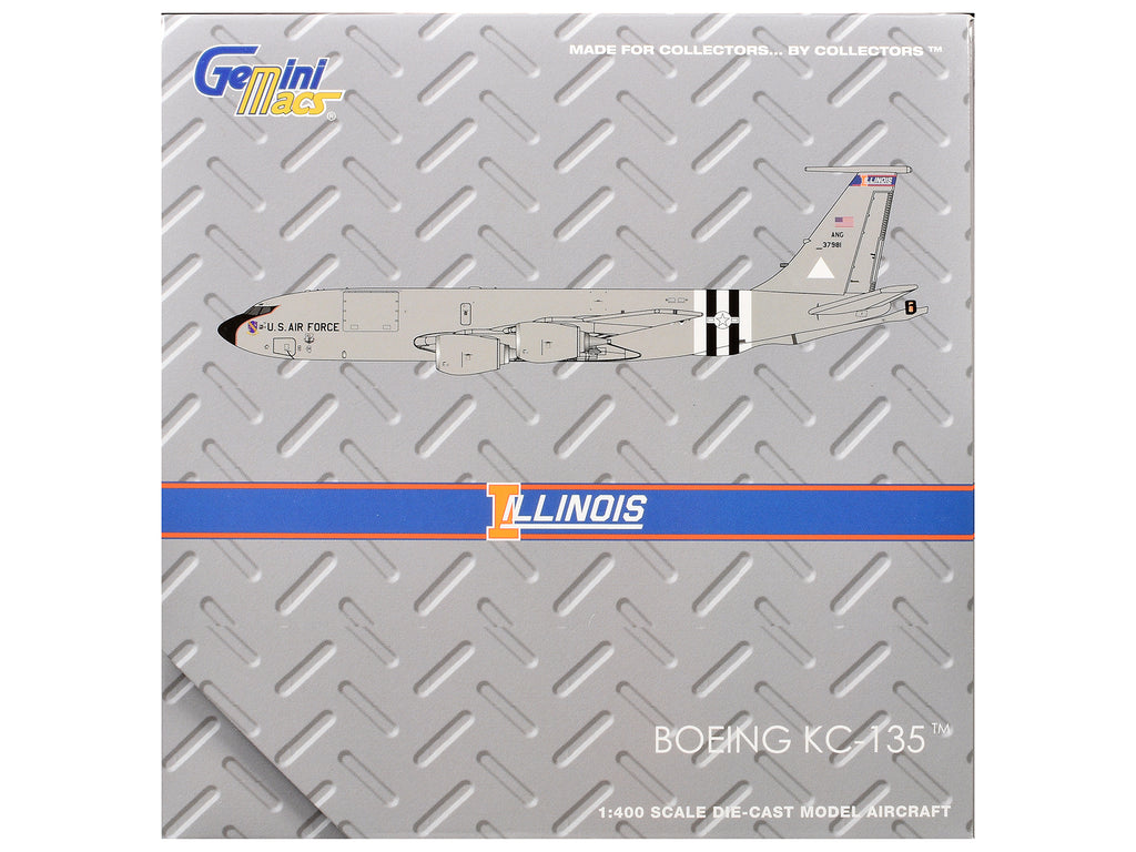 Boeing KC-135R Stratotanker Aircraft 'Illinois Air National Guard' United States Air Force (63-7981) Gray 'Gemini Macs' Series 1/400 Diecast Model Airplane by GeminiJets