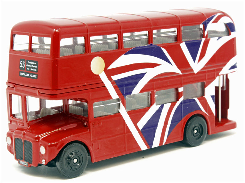 London Bus Red with UK Flag Graphics 'Best of British' Series Diecast Model Car by Corgi