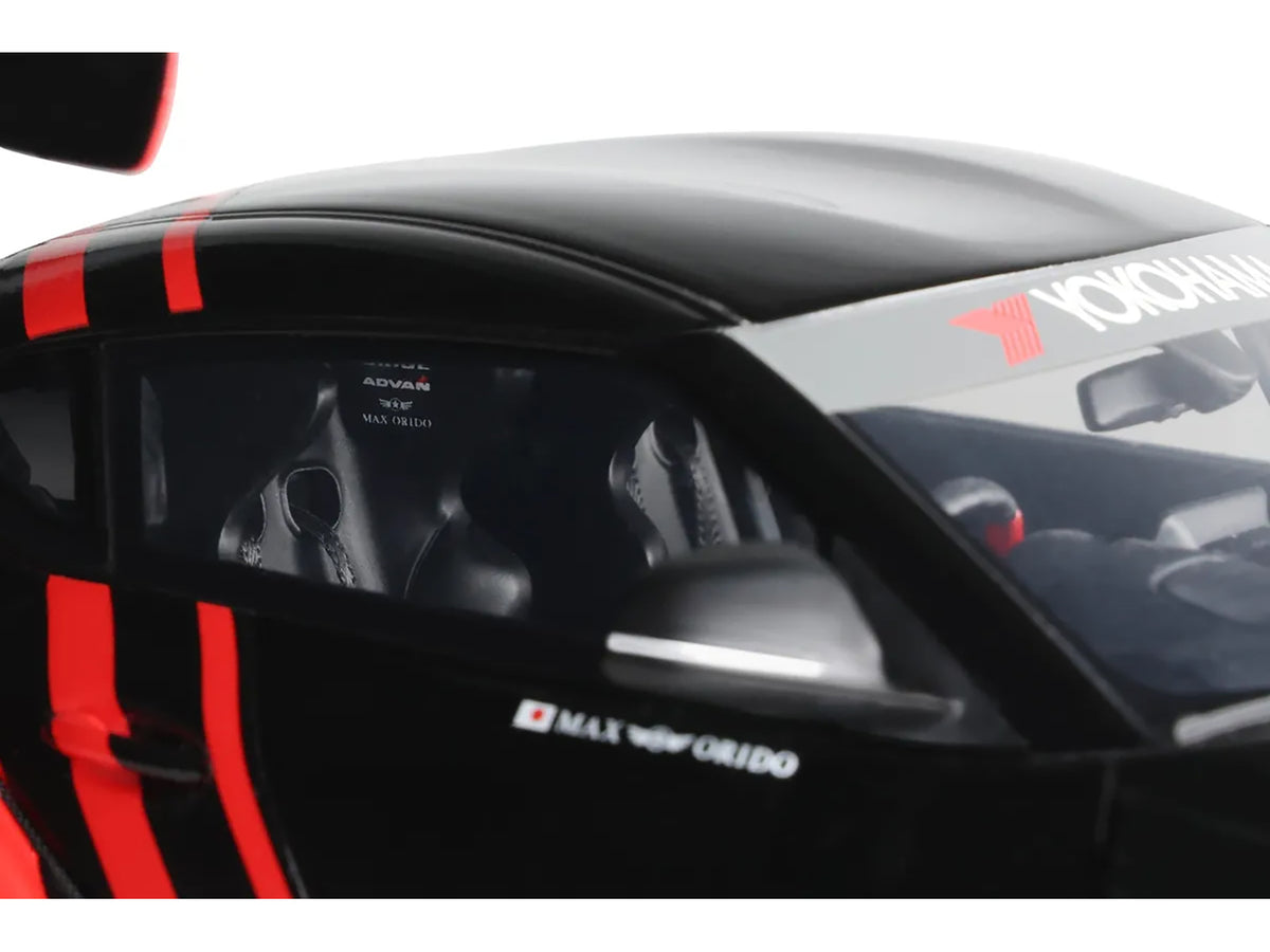 2020 Toyota Supra GR RHD (Right Hand Drive) 'Advan' Black and Red 1/18 Model Car by GT Spirit