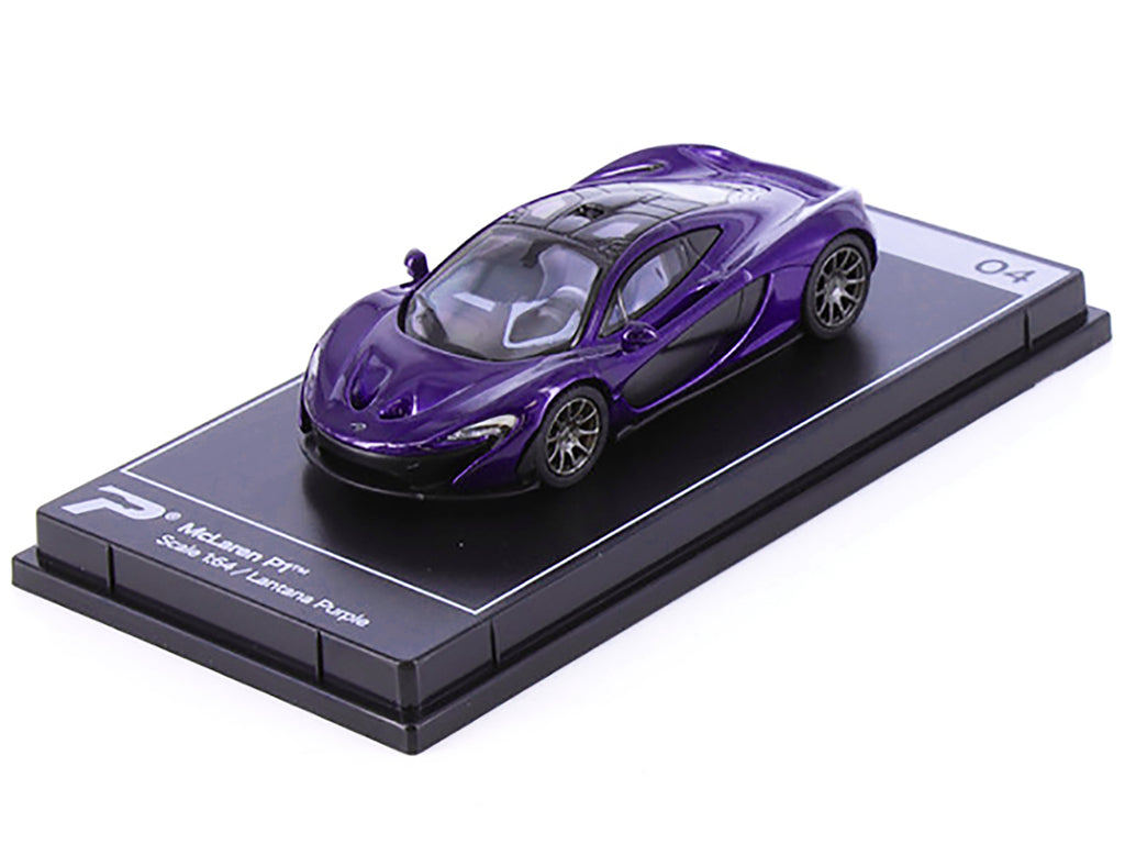 McLaren P1 Lantana Purple Metallic with Black Top 'Hypercar League Collection' 1/64 Diecast Model Car by PosterCars