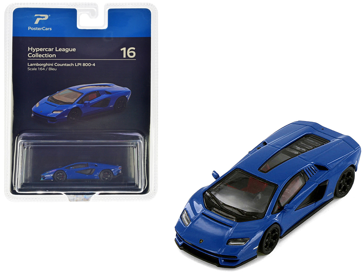 Lamborghini Countach LPI 800-4 Blue 'Hypercar League Collection' 1/64 Diecast Model Car by PosterCars