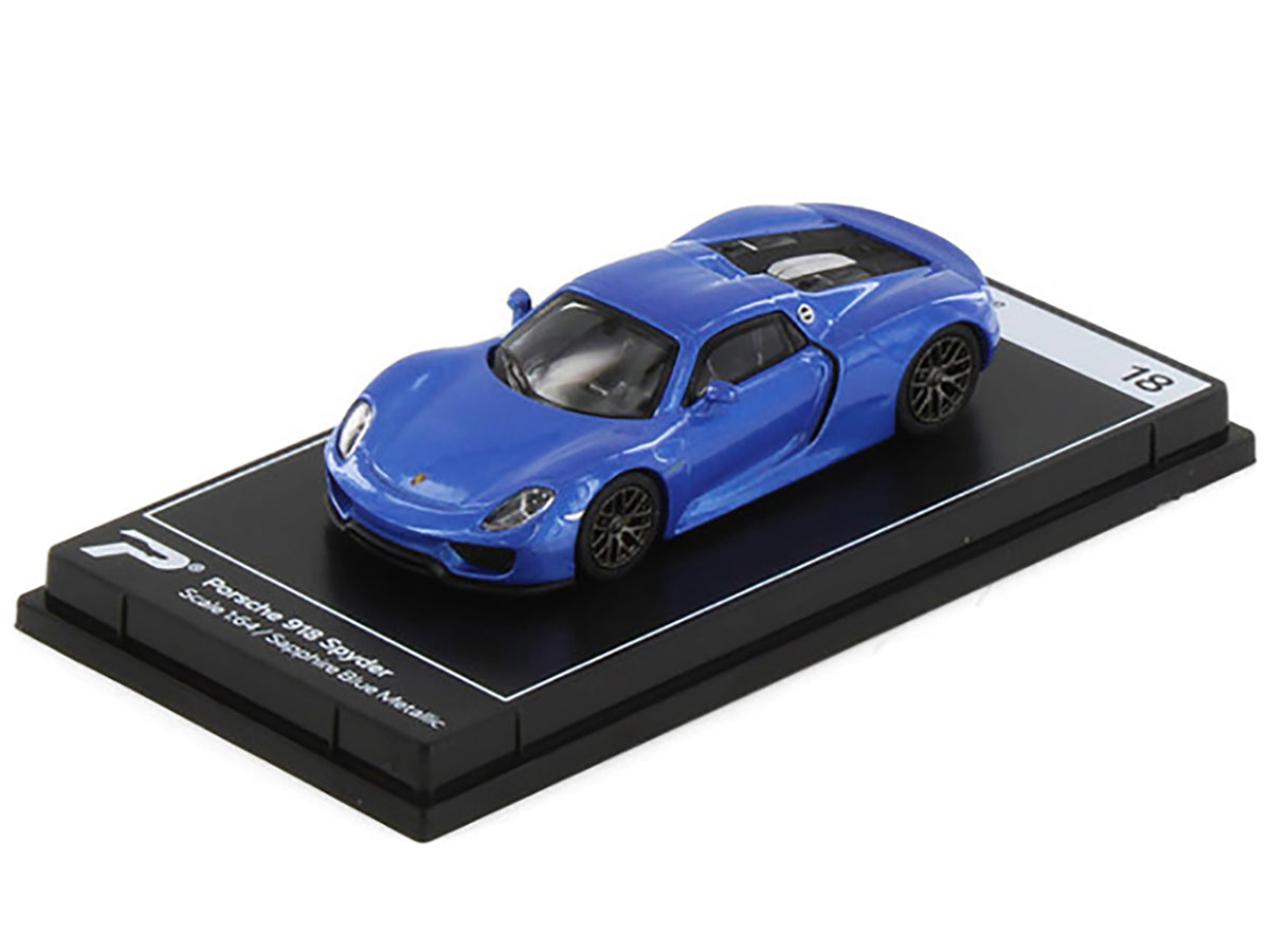 Porsche 918 Spyder Sapphire Blue Metallic 'Hypercar League Collection' 1/64 Diecast Model Car by PosterCars