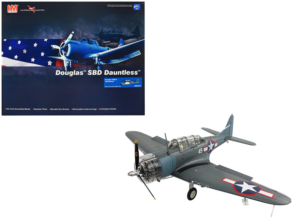 Douglas SBD-5 Dauntless Bomber Aircraft 'VB-16 USS Lexington' (1943) United States Navy 'Premium Collection' 1/32 Diecast Model by Hobby Master