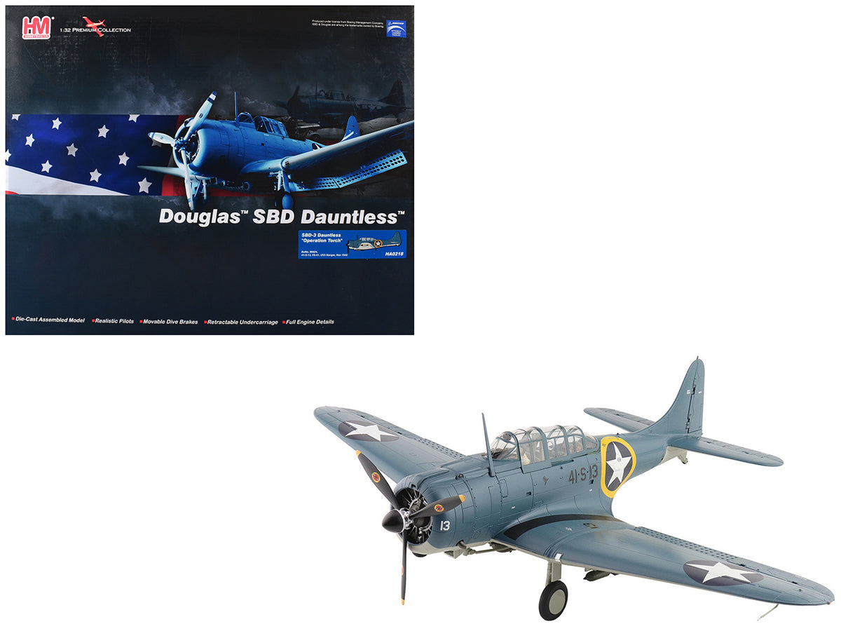 Douglas SBD-3 Dauntless Aircraft '06624 41-S-13 Operation Torch VS-41 USS Ranger' (1942) United States Navy 'Premium Collection' 1/32 Diecast Model by Hobby Master
