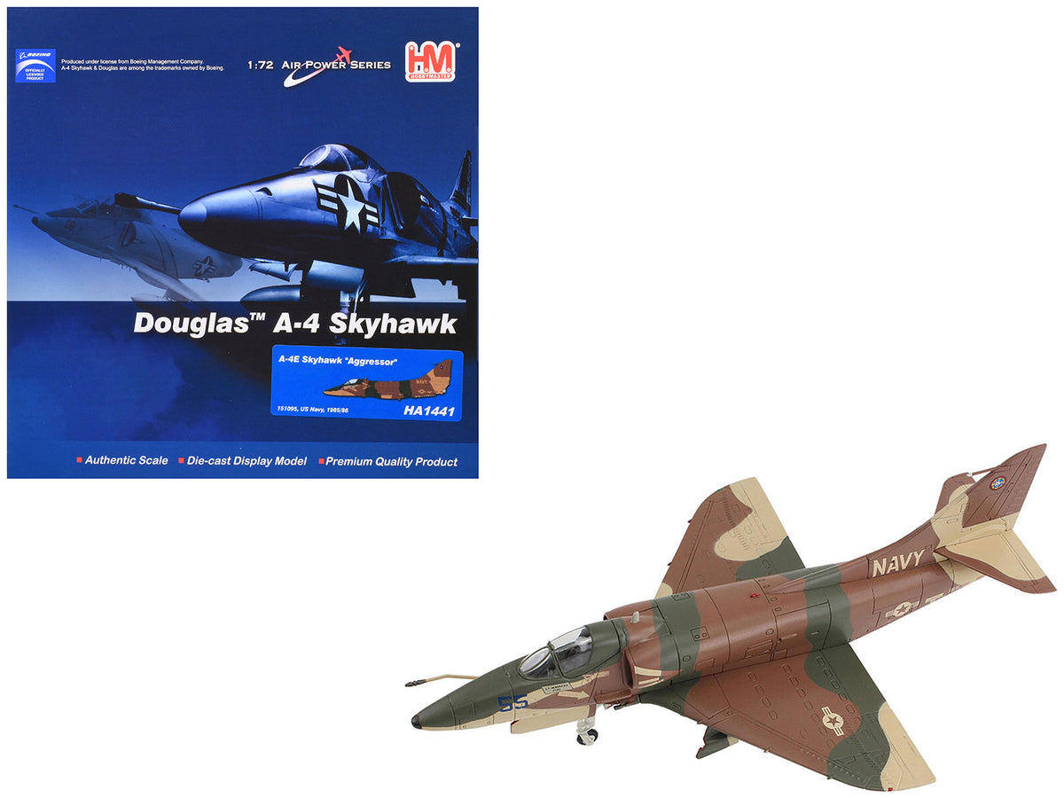 Douglas A-4E Skyhawk Aircraft 'Aggressor 151095' (1985/6) United States Navy 'Air Power Series' 1/72 Diecast Model by Hobby Master
