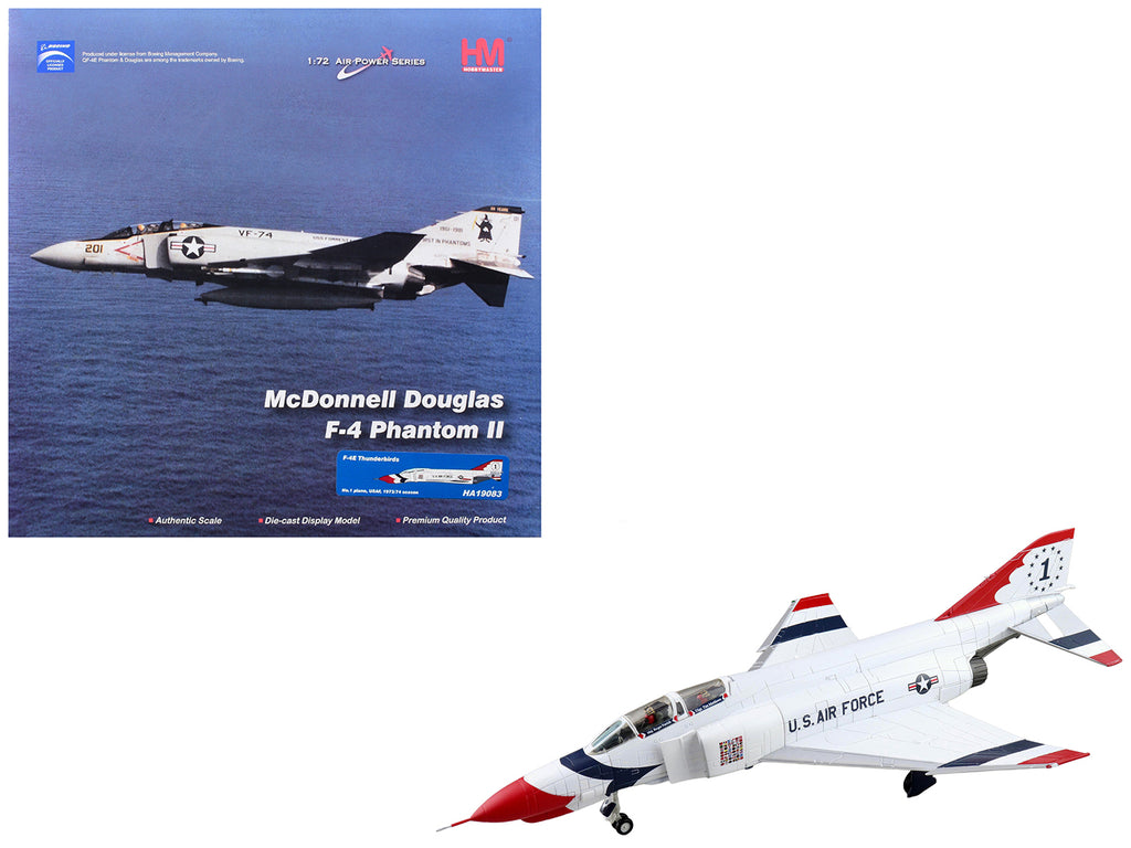 McDonnell Douglas F-4E Phantom II Fighter-Bomber Aircraft 'Thunderbirds No.1 Plane 1973/74 Season' United States Air Force 'Air Power Series' 1/72 Diecast Model by Hobby Master