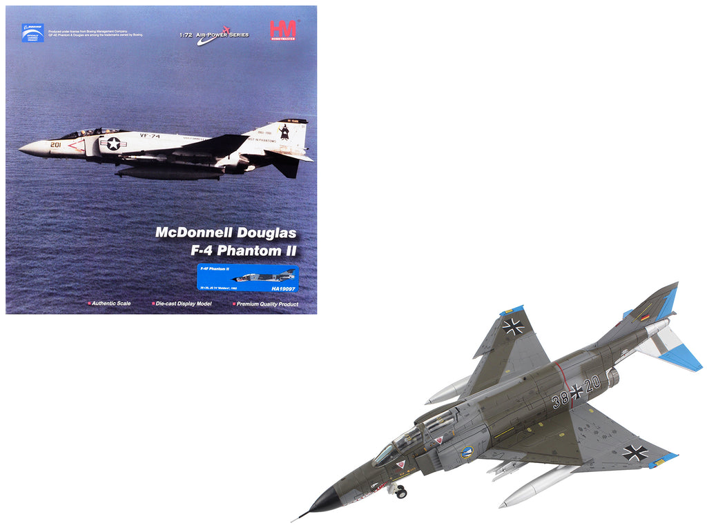 McDonnell Douglas F-4F Phantom II Fighter-Bomber Aircraft 'Jagdgeschwader 74 (JG 74) Molders' (1982) German Luftwaffe 'Air Power Series' 1/72 Diecast Model by Hobby Master