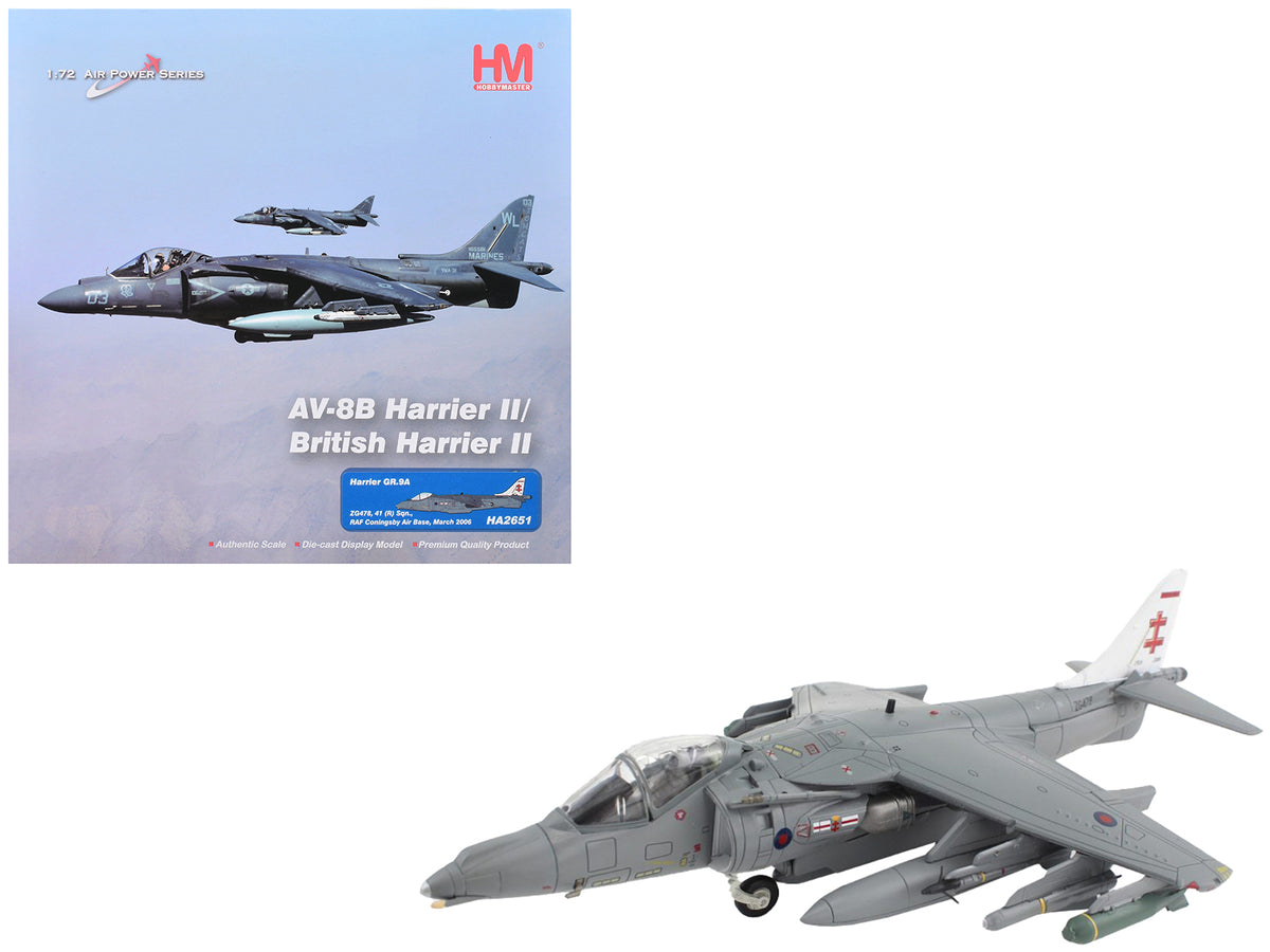 McDonnell Douglas AV-8B/British Harrier II GR.9A Aircraft '41 (R) Squadron RAF Coningsby Air Base' (2006) Royal Air Force 'Air Power Series' 1/72 Diecast Model by Hobby Master