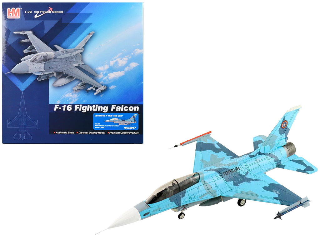 Lockheed F-16B Fighting Falcon Fighter Aircraft 'Top Gun 90th Anniversary of Naval Aviation NSAWC' United States Navy 'Air Power Series' 1/72 Diecast Model by Hobby Master