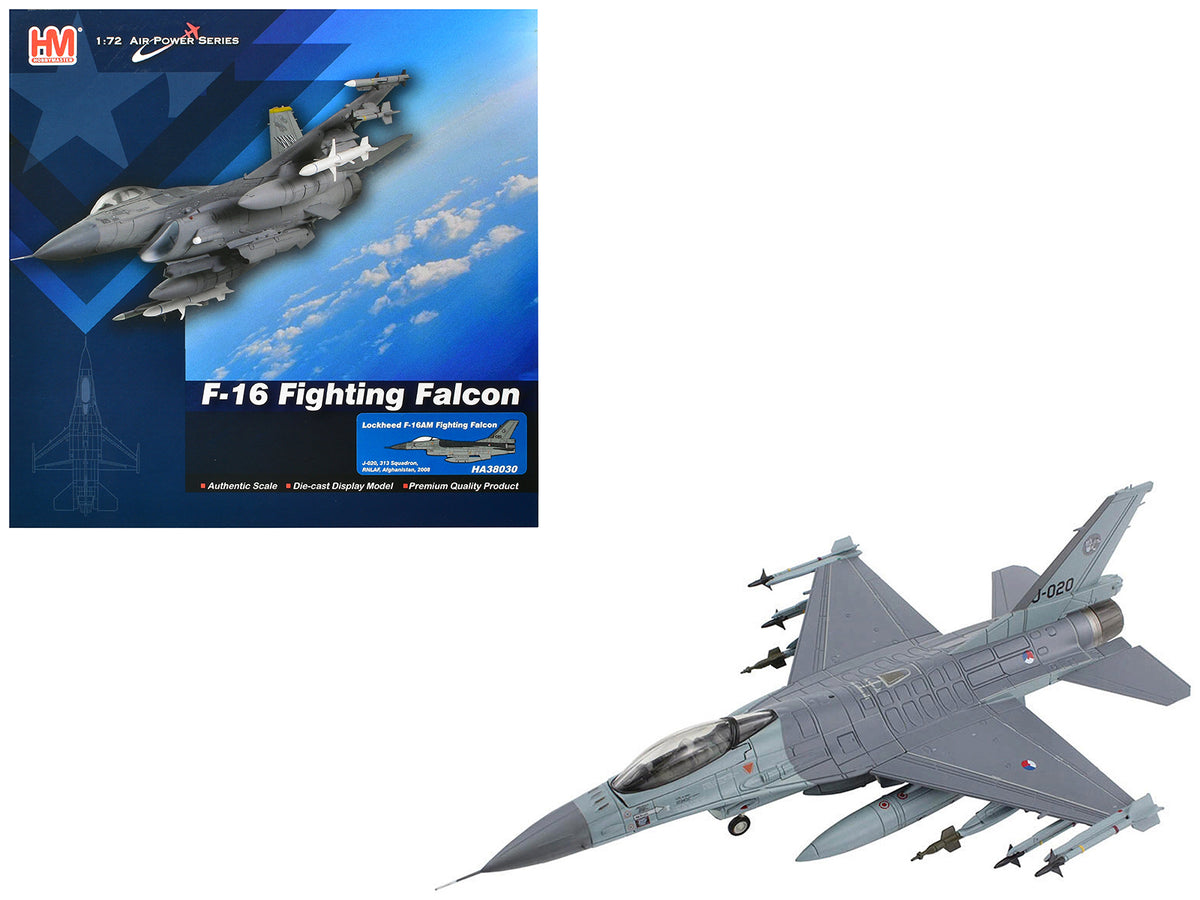 Lockheed F-16AM Fighting Falcon Fighter Aircraft '313 Squadron Afghanistan' (2008) Royal Netherlands Air Force (RNLAF) 'Air Power Series' 1/72 Diecast Model by Hobby Master